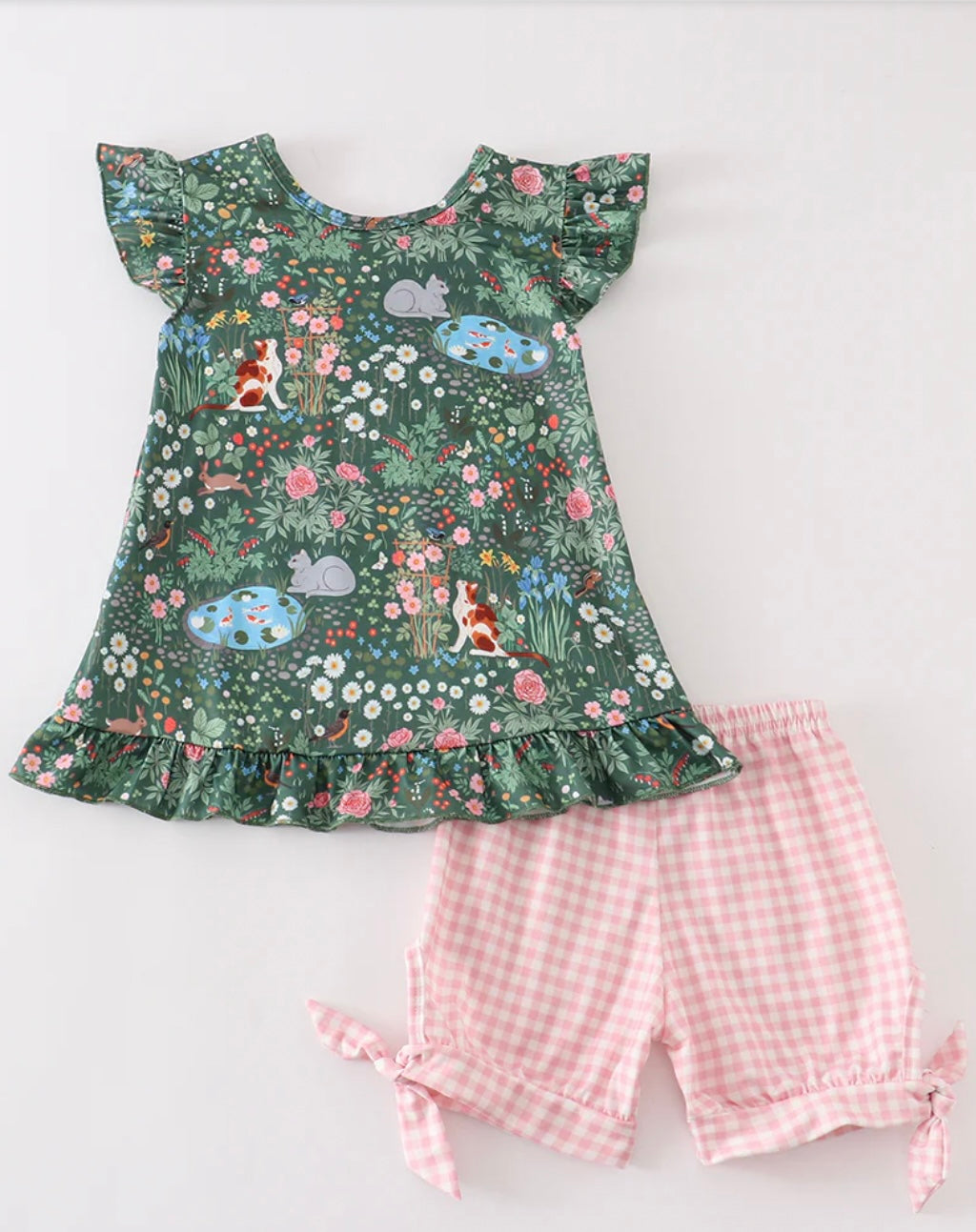 Floral Cat Ruffle Set