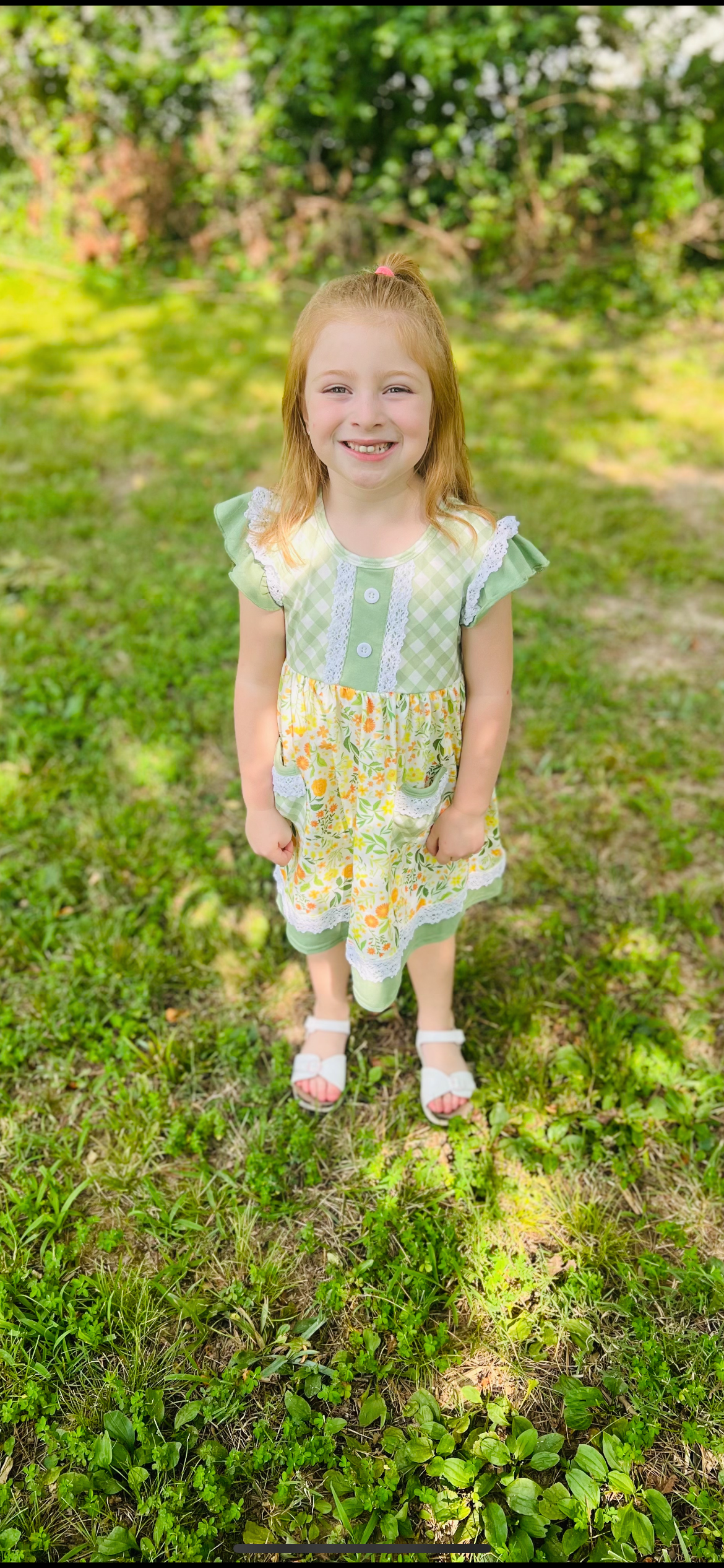 Yellow Floral Ruffle Dress